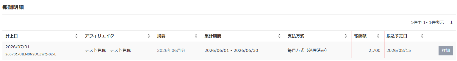 外税の場合の報酬額