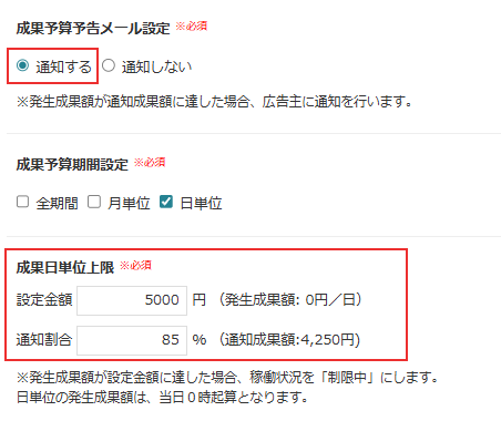 成果予算上限_予算予告メール